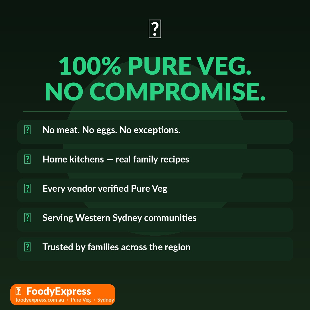 FoodyExpress 100% pure-veg promise social post